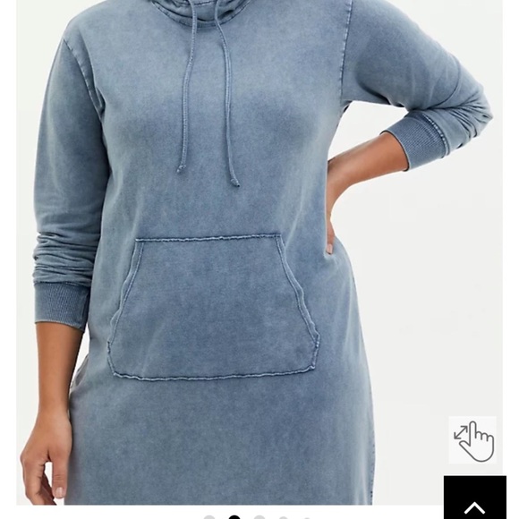 Torrid Vintage Indigo Mineral Wash French Terry Hoodie Dress NWT - Picture 2 of 8